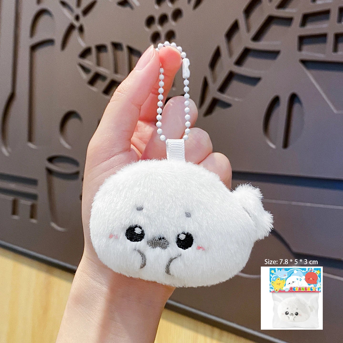 Baby Seal Plüschtier Taschenanhänger, cartoonischer und süßer Plüschpuppenanhänger, Babypuppen-Schlüsselanhänger, Geschenk für Sie