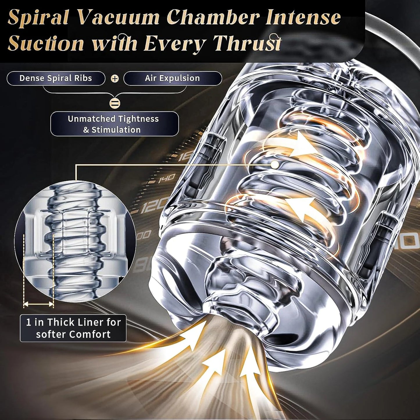 Male Masturbator Sex Toy for Men - Pocket Pussy Squeezable Male Stimulator Sex Toy for Men with Spiral Structure, Open-ended Penis Sleeve