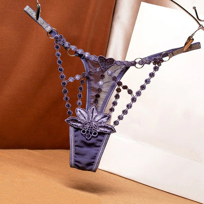 Damenhöschen Damen Sexy Spitze aushöhlen Tanga Höschen Niedrige Taille Transparente G-String Unterwäsche Atmungsaktive weibliche Dessous