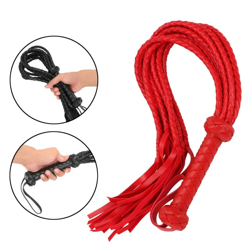 Echtes Leder Quaste Griff Flogger Reitsport Peitschen