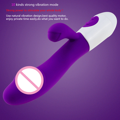 Wiederaufladbarer Dildo Kaninchenvibrator Dual Vibration G-Punkt Vagina Massagegerät AV Stick Klitoris Sexspielzeug für Frauen Weiblicher Masturbator