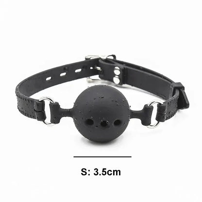 BDSM Silikon-Knebelkugel, Atmungsaktives Hohldesign mit Verstellbarem Riemen, Klein Mittel Groß für Anfänger-Training