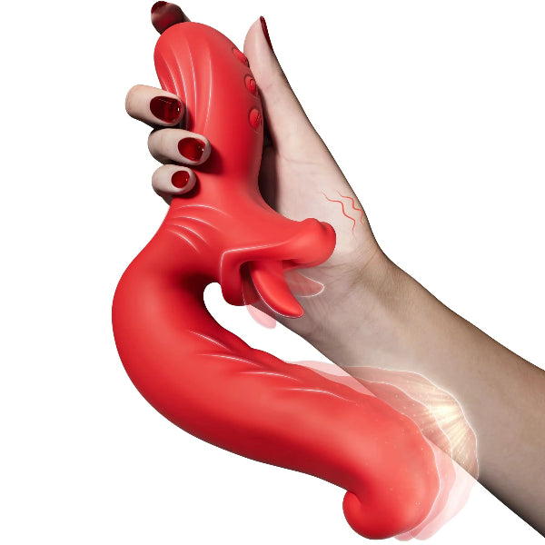 Vibromasseur à langue pour femmes, vibromasseur à gode avec 10 mouvements de rotation et 10 modes de stimulation, stimulateur clitoridien du point G, sextoy pour couples