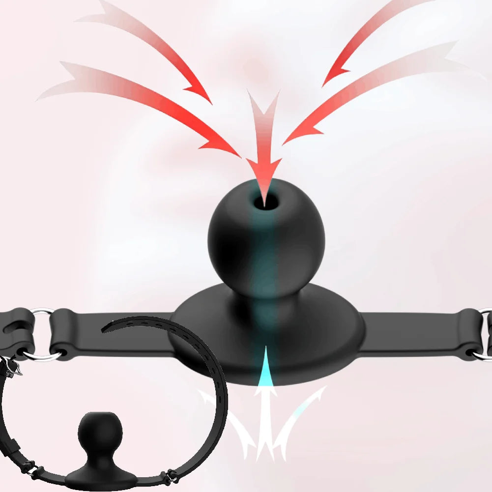 BDSM Silikon-Mundknebel, atmungsaktiver Ballknebel, verstellbarer Gürtel, Mundknebel für Erwachsene, erotische Sexspielzeuge für Paare, Rollenspiel