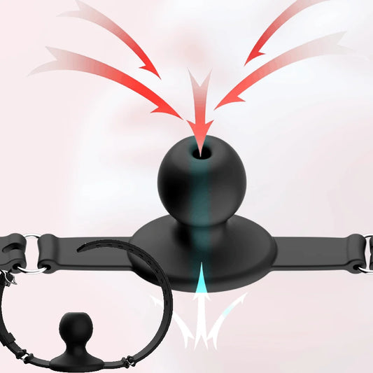BDSM Silicone Mouth Gag, Breathable Ball Gag, Adjustable Strap, Adult Mouth Gag, Erotic Sex Toys for Couples, Role Play