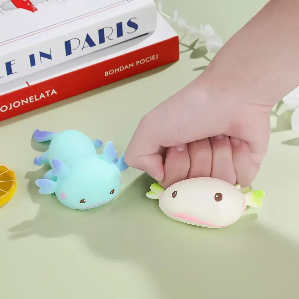 1/4 stücke Axolotl Squeeze Ball Nette Fisch Entspannen Cartoon Antistress Squishy Stress Relief Langsam Rising Für Erwachsene Kinder stretch Spielzeug
