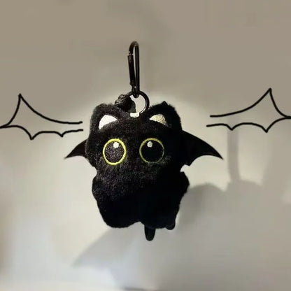 Yupsk 6/1 Stück süße Plüsch schwarze Katze Puppe Spielzeug Schlüsselanhänger Tasche Anhänger Charms Kawaii Schlüsselanhänger Zubehör für Frauen Paare Geschenk