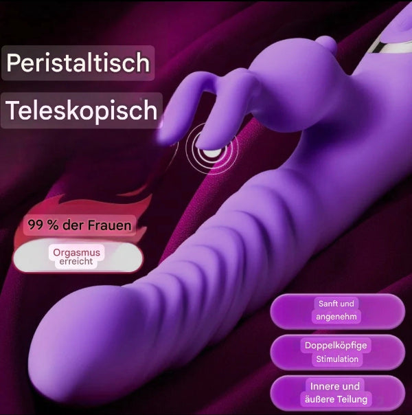 Rabbit vibrator with telescopic function – Intense G-spot &amp; clitoral stimulator